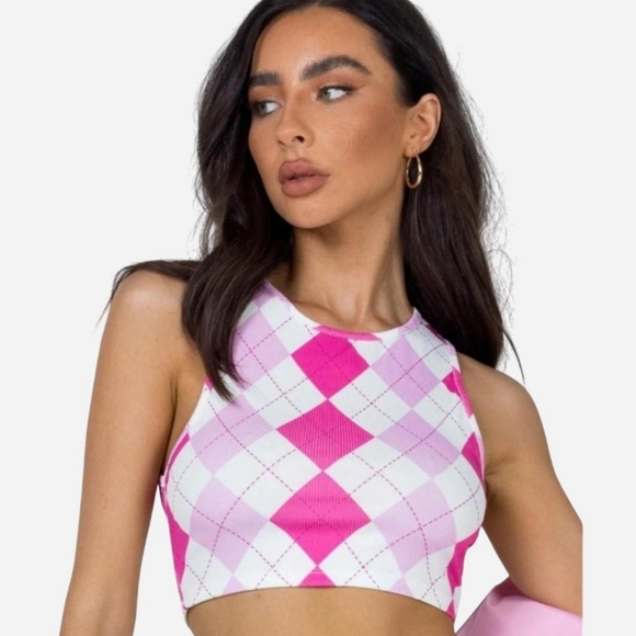 Princess Polly Pink Argyle Skirt Set - Picture 3 of 15